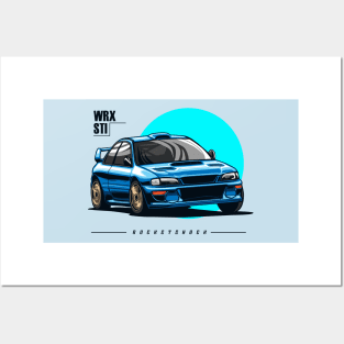 WRX sti illustration vector art Posters and Art